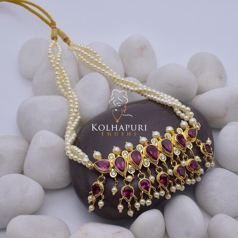 Kolhapuri moti haar tanmani necklace