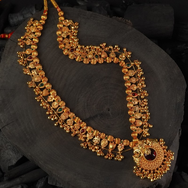 gheru finish kolhapuri saaj design necklace