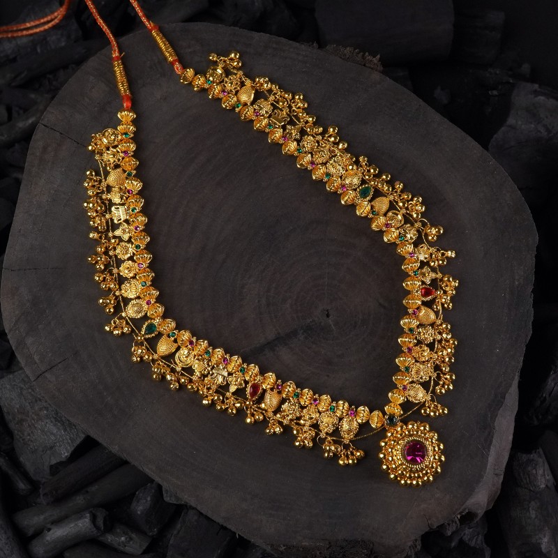 small size kolhapuri saaj necklace design