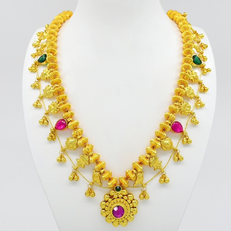 traditional kolhapuri saaj necklace design