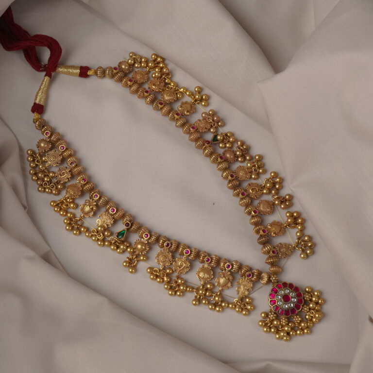 long gold plated kolhapuri saaj