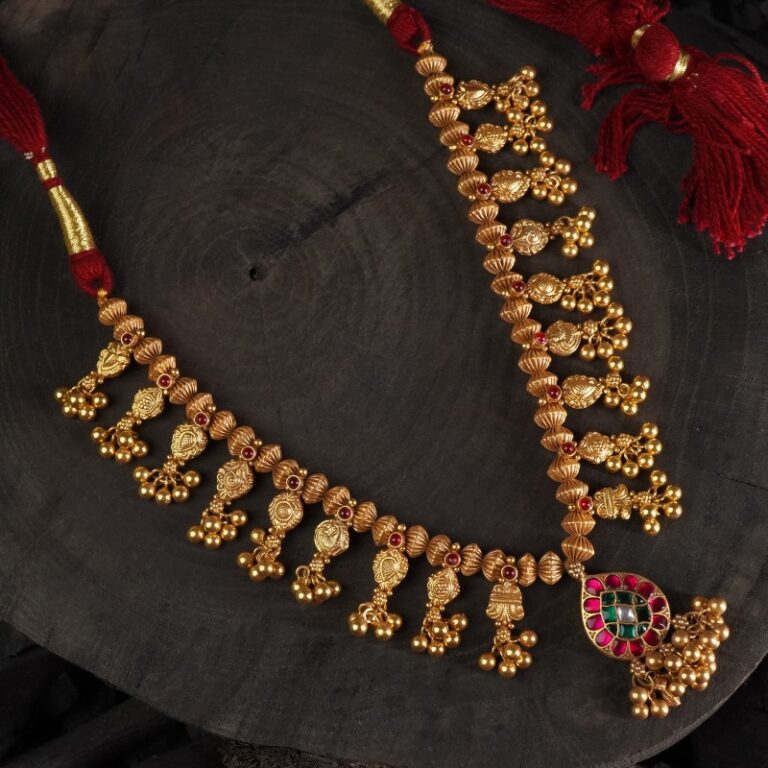 gold plated silver kundan kolhapuri saaj