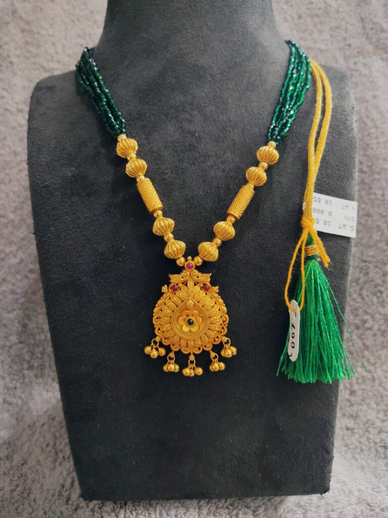 gold wax mala designs with weight and price