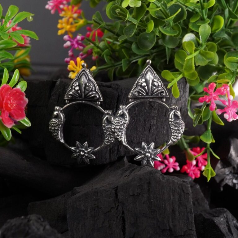 nagashi silver earrings