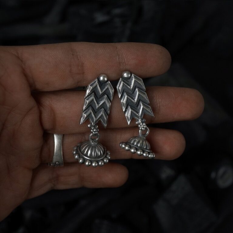 silver w earrings