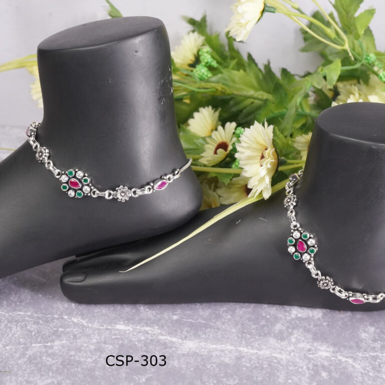 Silver anklets design