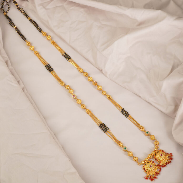 One Gram Gold Finish Mangalsutra With Vati Pendant Design