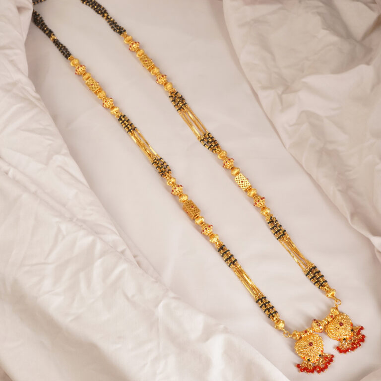 One Gram Gold Finish Mangalsutra With Vati Pendant Design